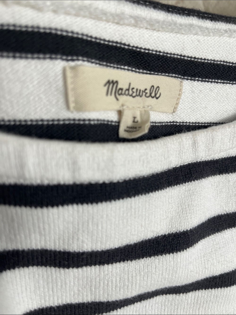 Madewell Black & White Striped Boat Top - Picture 4 of 5